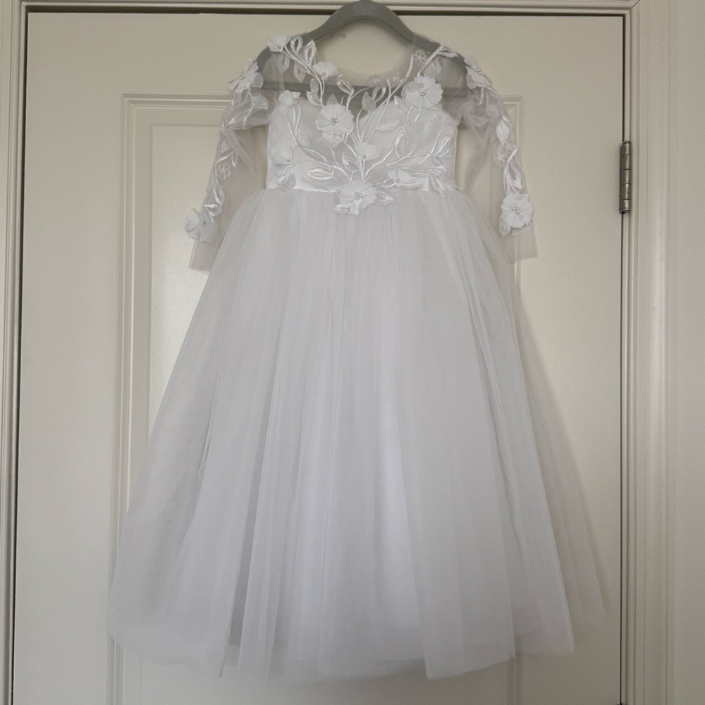 Toddler Flower girl dress with detachable train (sized for a 2-3 year old)